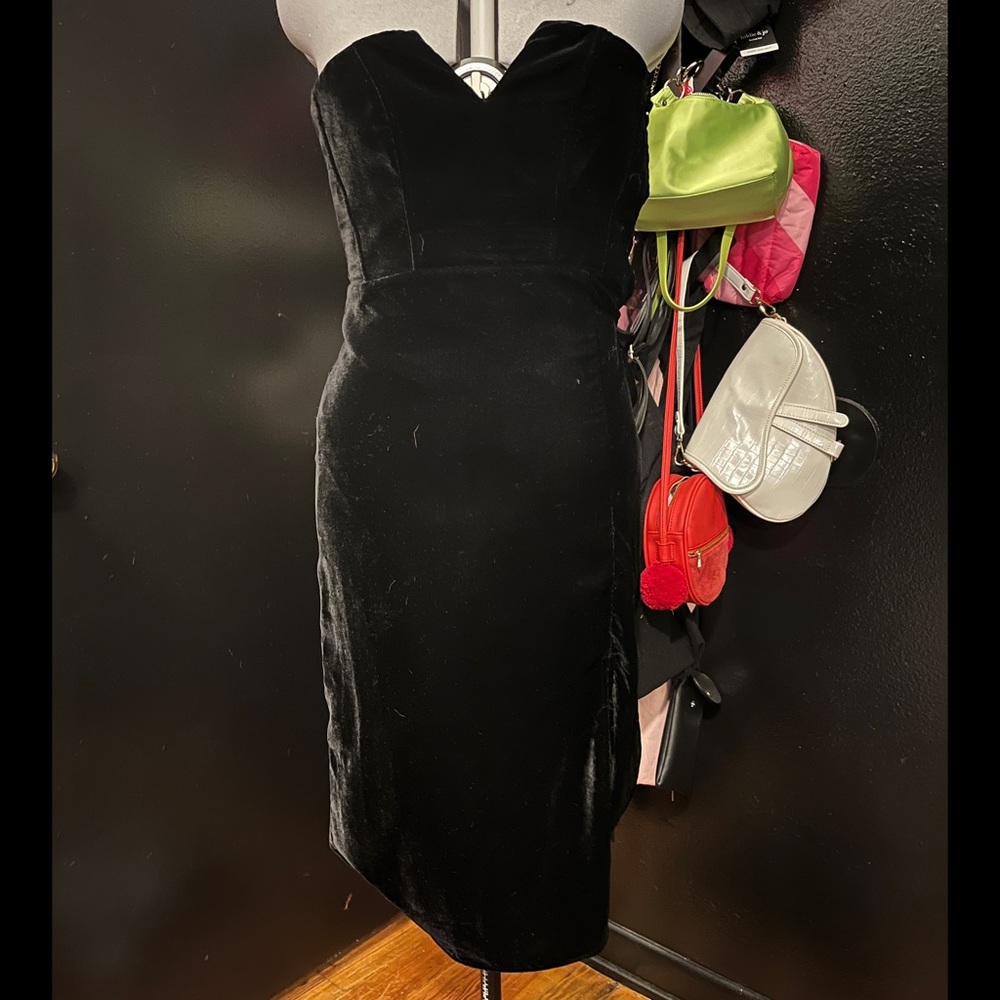 Strapless Velvet Dress